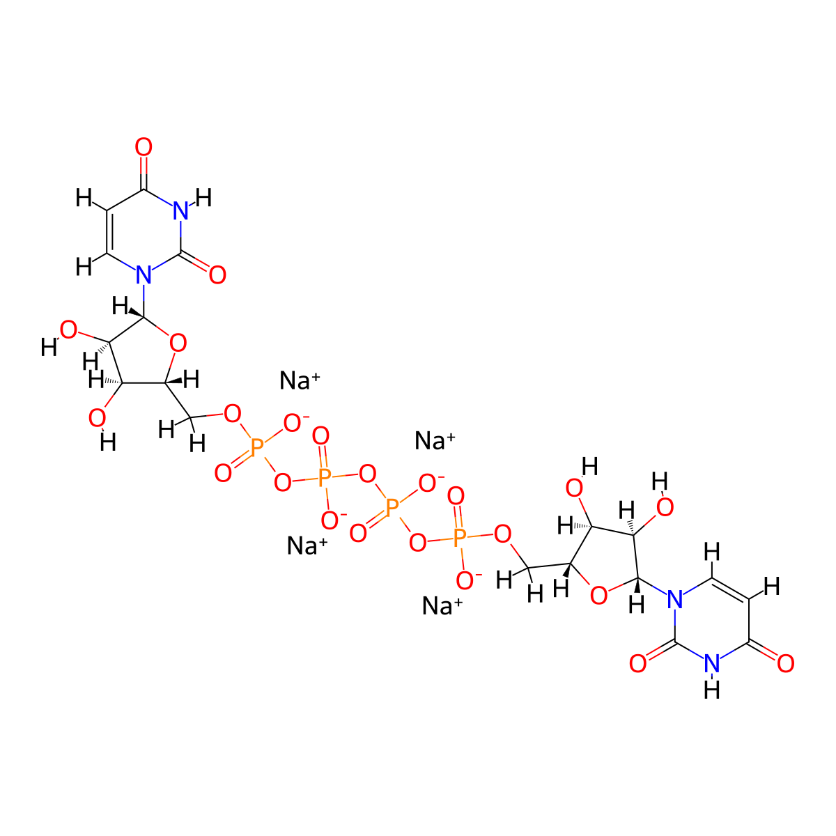 Diquafosol Tetrasodium molecular structure, CAS 211427-08-6