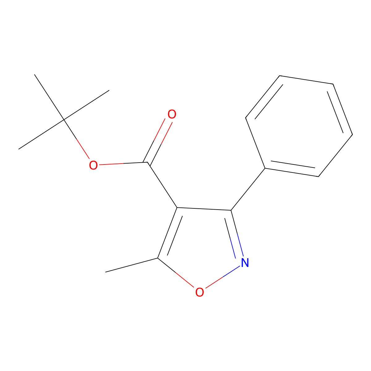 tert-Butyl 5-methyl-3-phenylisoxazole-4-carboxylate molecular structure, CAS 211429-79-7