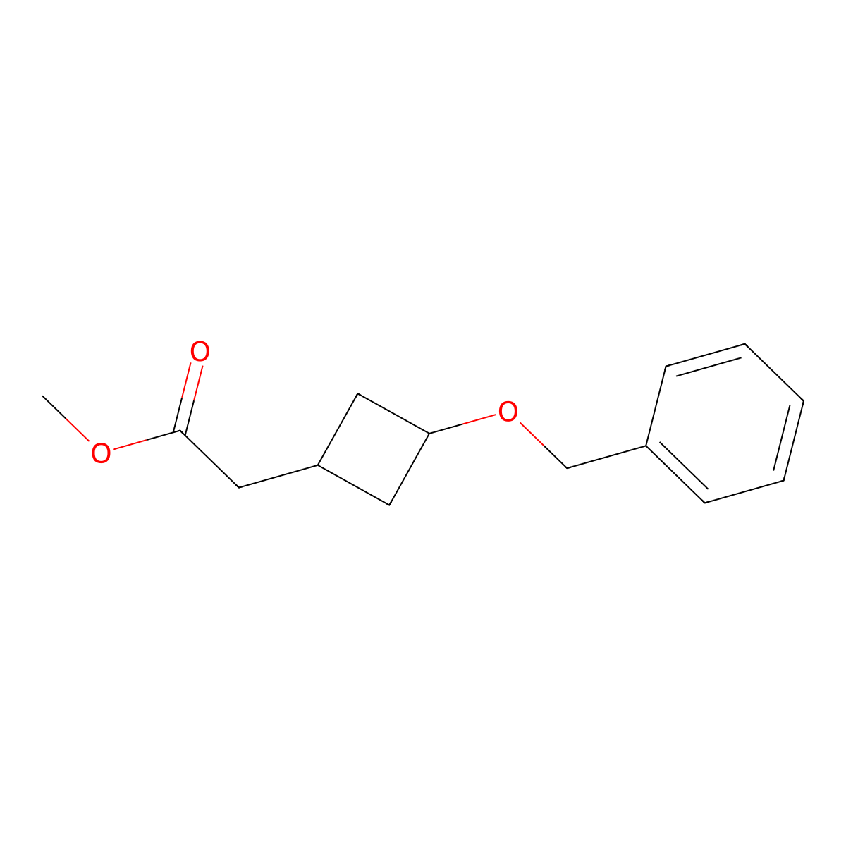 Methyl 2-(3-(benzyloxy)cyclobutyl)acetate molecular structure, CAS 2114294-11-8