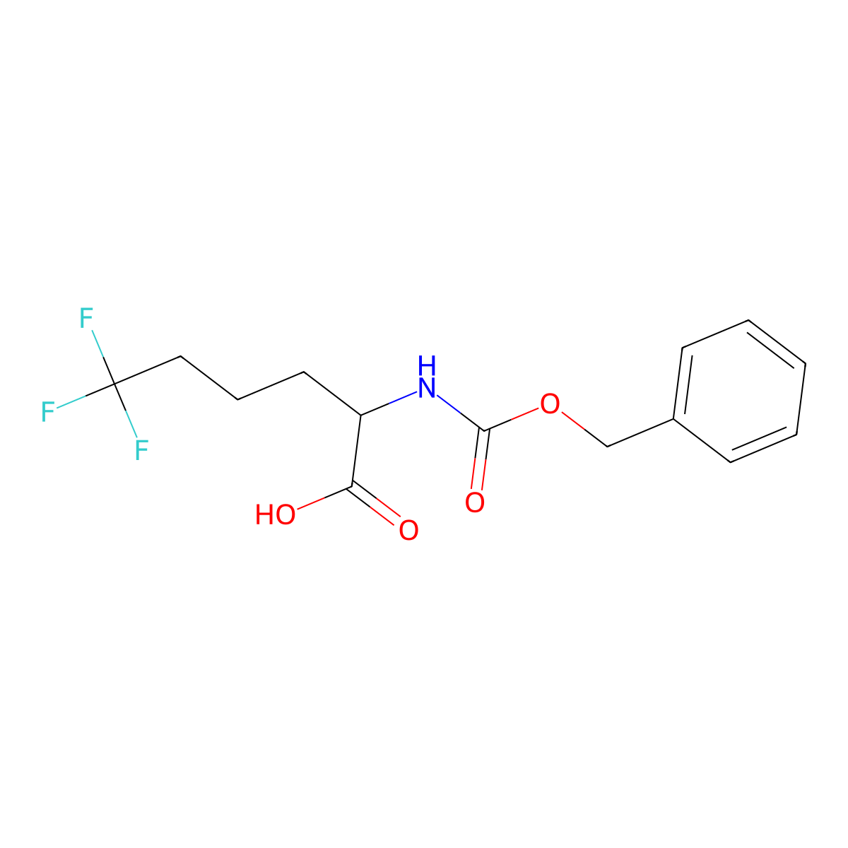 2-{[(Benzyloxy)carbonyl]amino}-6,6,6-trifluorohexanoic acid molecular structure, CAS 2114321-97-8