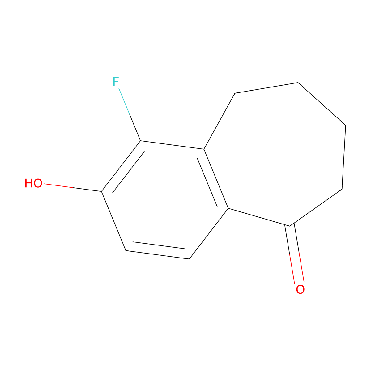 1-Fluoro-2-hydroxy-6,7,8,9-tetrahydro-5H-benzo[7]annulen-5-one molecular structure, CAS 2114341-47-6