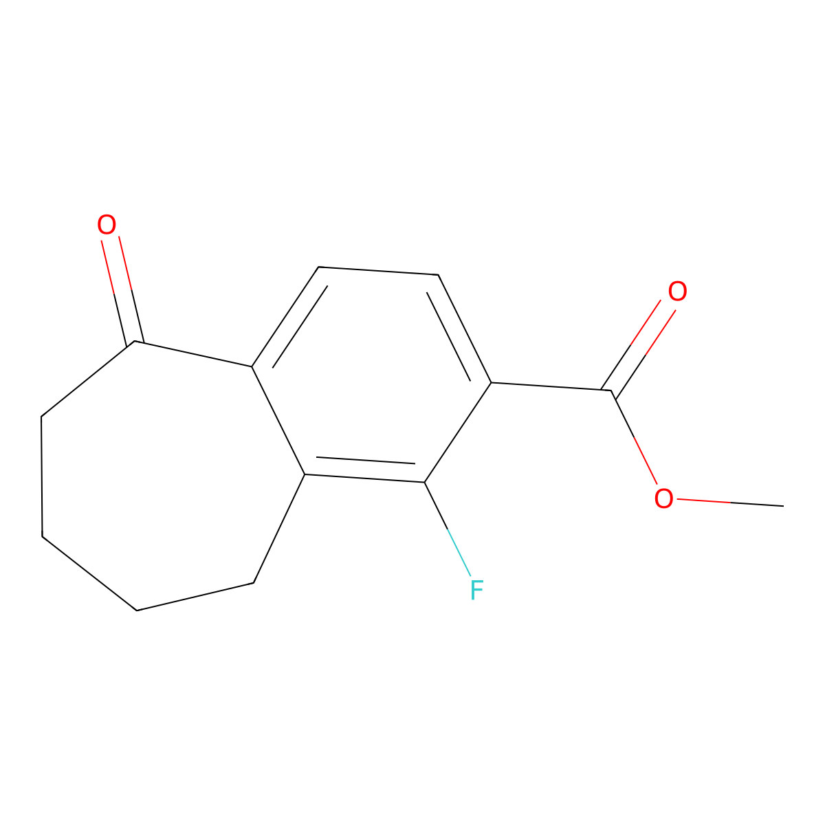 Methyl 1-fluoro-5-oxo-6,7,8,9-tetrahydro-5H-benzo[7]annulene-2-carboxylate molecular structure, CAS 2114341-54-5