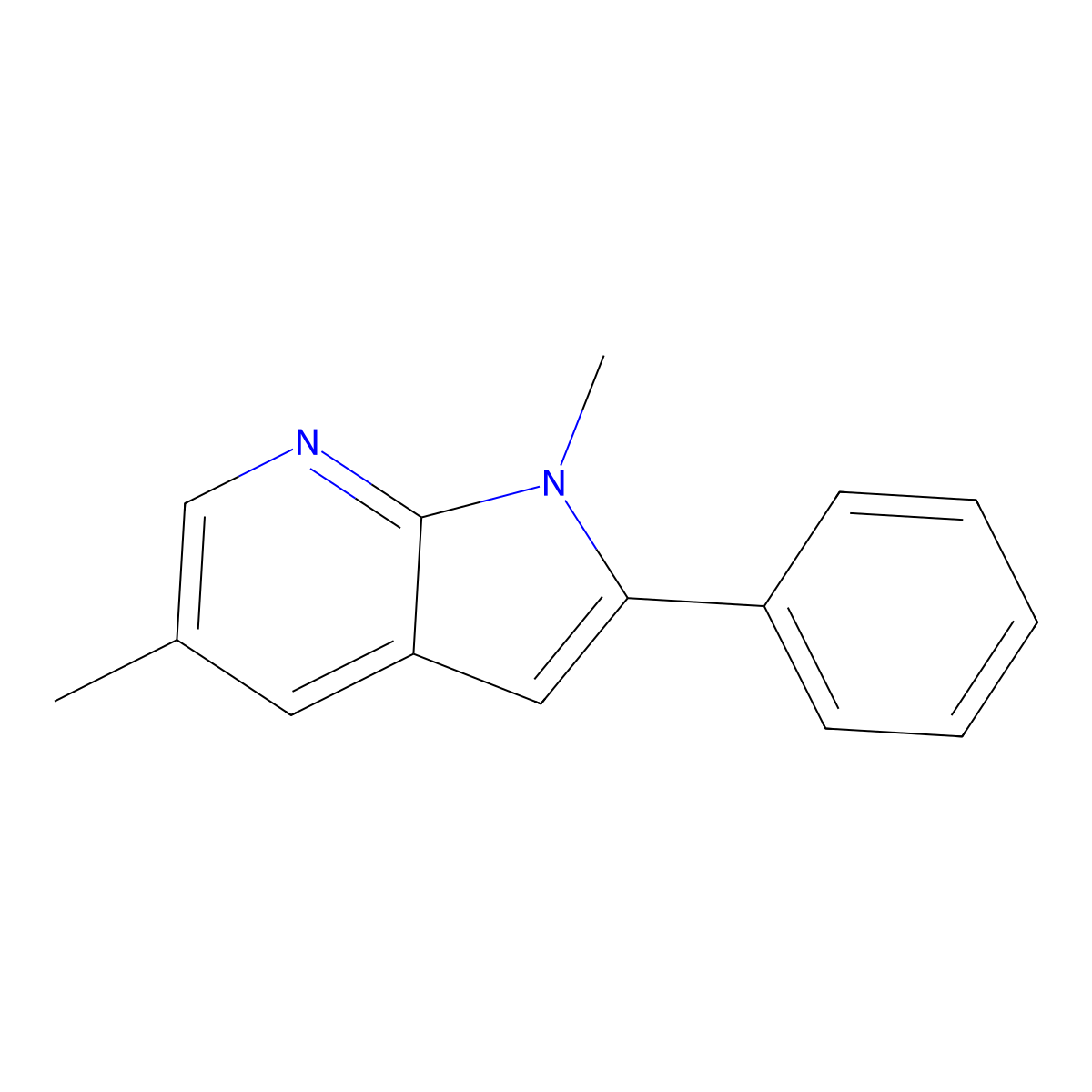 1,5-Dimethyl-2-phenyl-1H-pyrrolo[2,3-b]pyridine molecular structure, CAS 2114393-33-6
