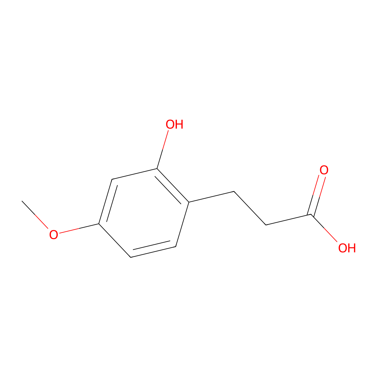 3-(2-Hydroxy-4-methoxyphenyl)propanoic acid molecular structure, CAS 21144-17-2