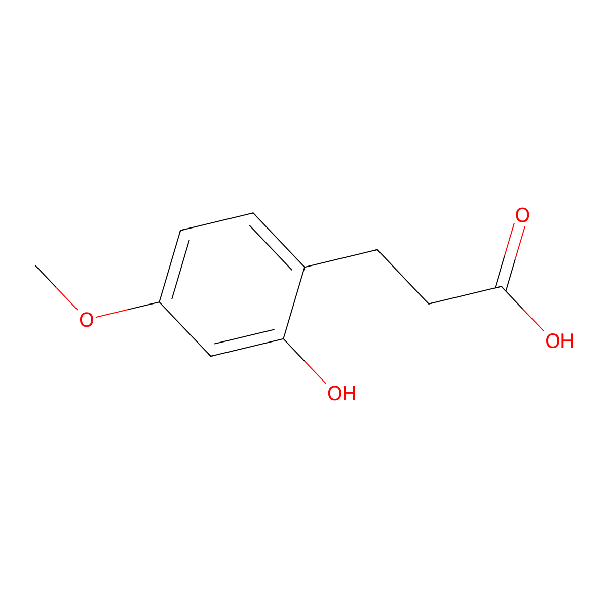 3-(2-Hydroxy-4-methoxyphenyl)propanoic acid molecular structure, CAS 21144-17-2