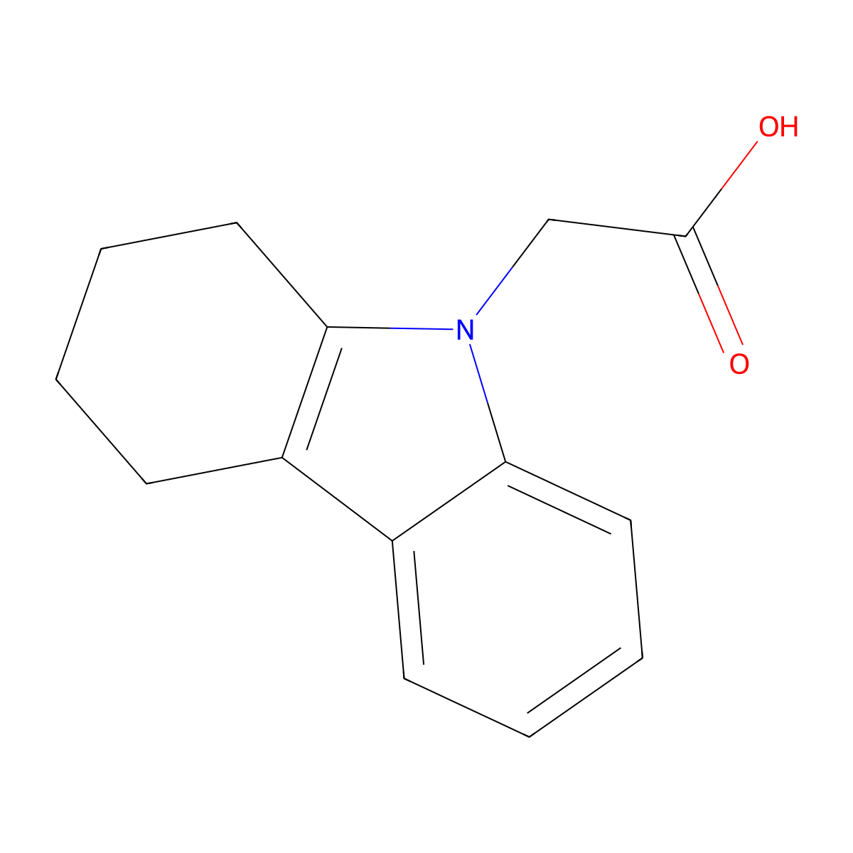 2-(3,4-Dihydro-1H-carbazol-9(2H)-yl)acetic acid molecular structure, CAS 21144-93-4