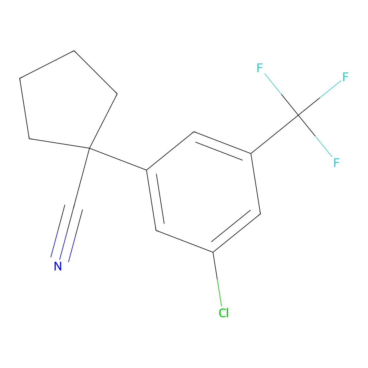 1-[3-Chloro-5-(trifluoromethyl)phenyl]cyclopentanecarbonitrile molecular structure, CAS 2114424-38-1