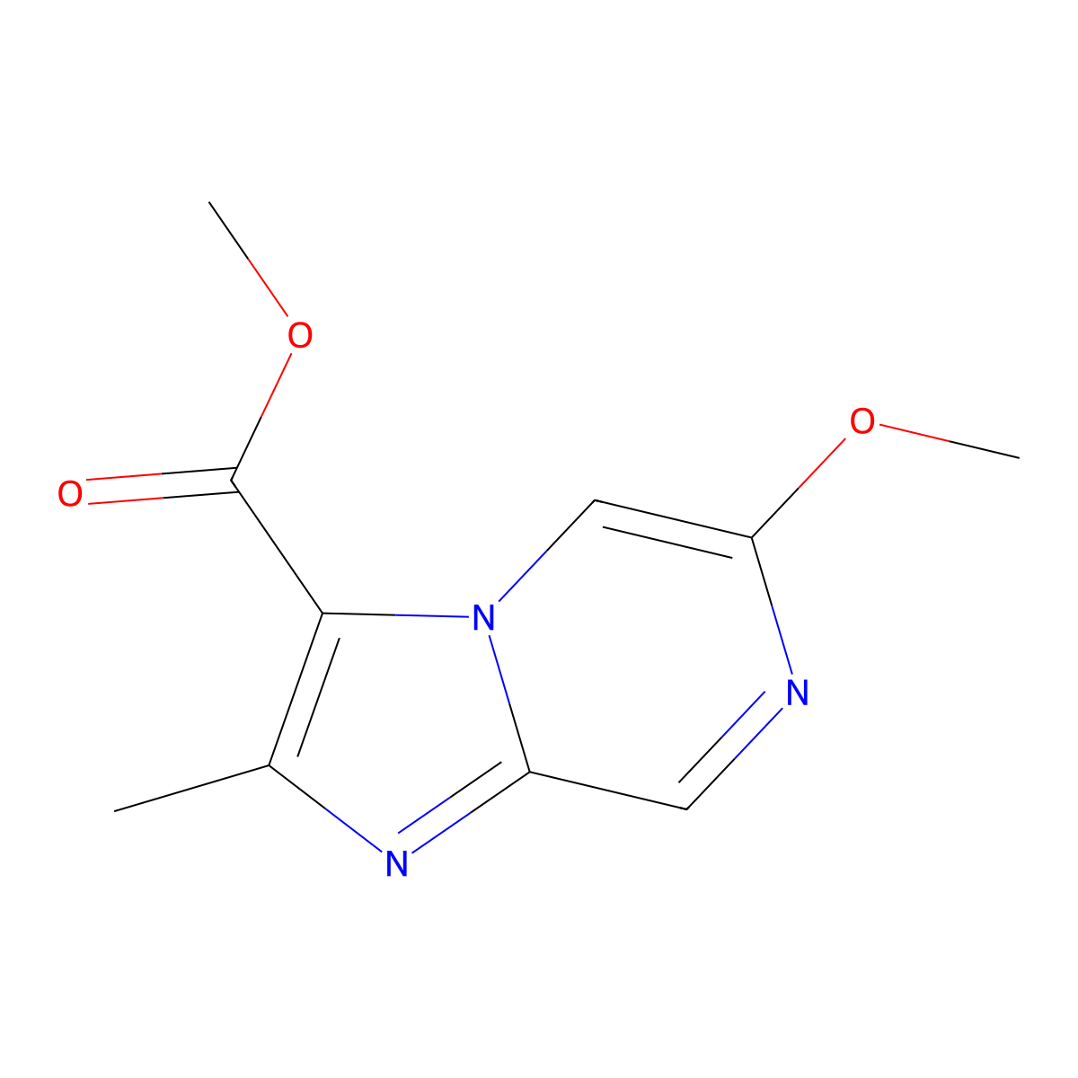 Methyl 6-methoxy-2-methylimidazo[1,2-a]pyrazine-3-carboxylate molecular structure, CAS 2114455-69-3