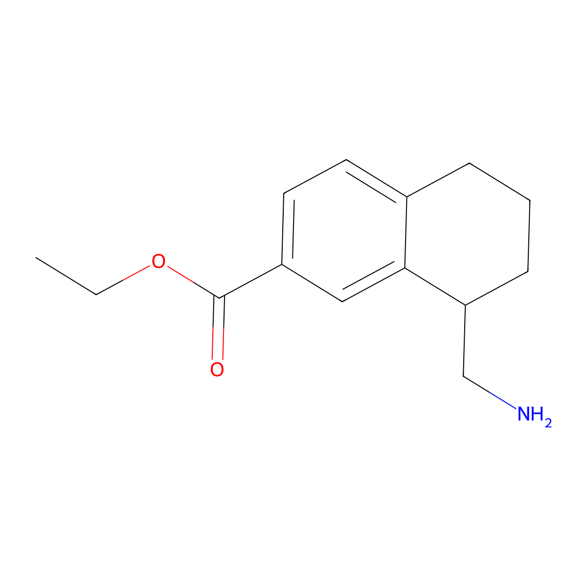 Ethyl 8-(aminomethyl)-5,6,7,8-tetrahydronaphthalene-2-carboxylate molecular structure, CAS 2114455-94-4