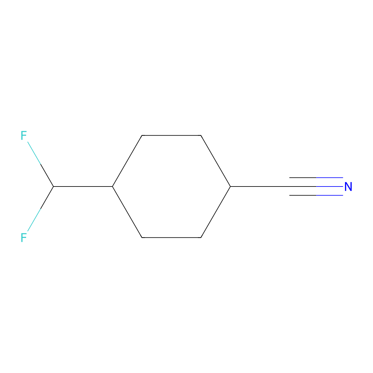 4-(Difluoromethyl)cyclohexanecarbonitrile molecular structure, CAS 2114456-39-0