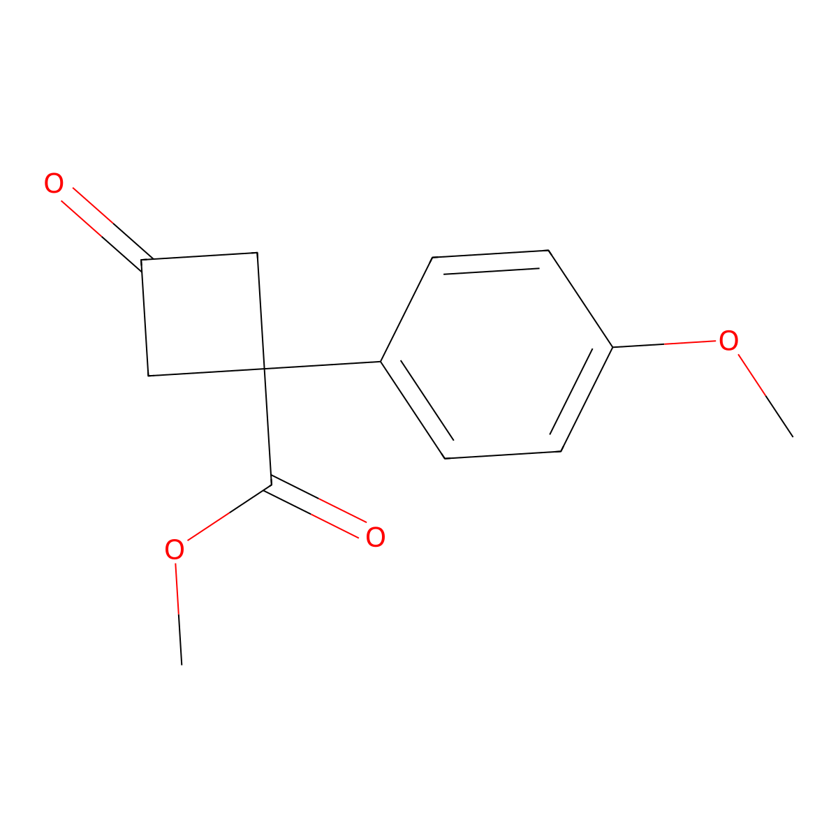 Methyl 1-(4-methoxyphenyl)-3-oxocyclobutanecarboxylate molecular structure, CAS 2114460-82-9