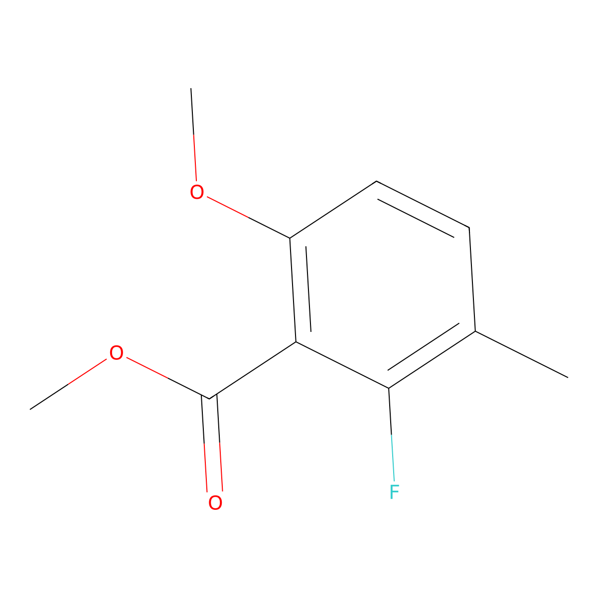 Methyl 2-fluoro-6-methoxy-3-methylbenzoate molecular structure, CAS 2114517-77-8