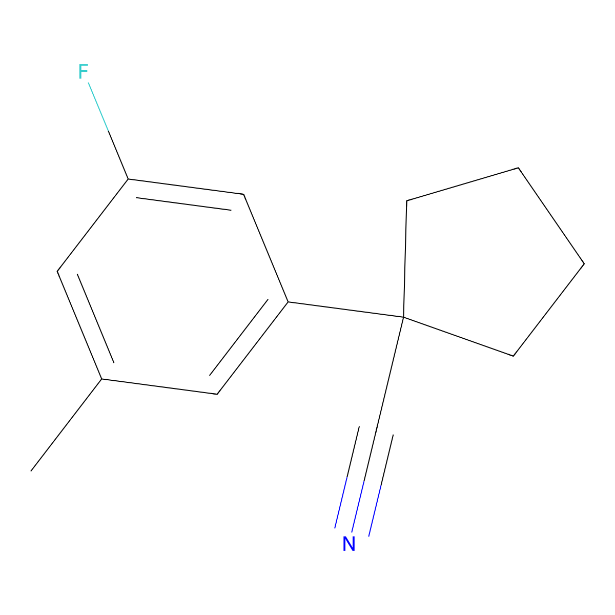 1-(3-Fluoro-5-methylphenyl)cyclopentanecarbonitrile molecular structure, CAS 2114536-06-8