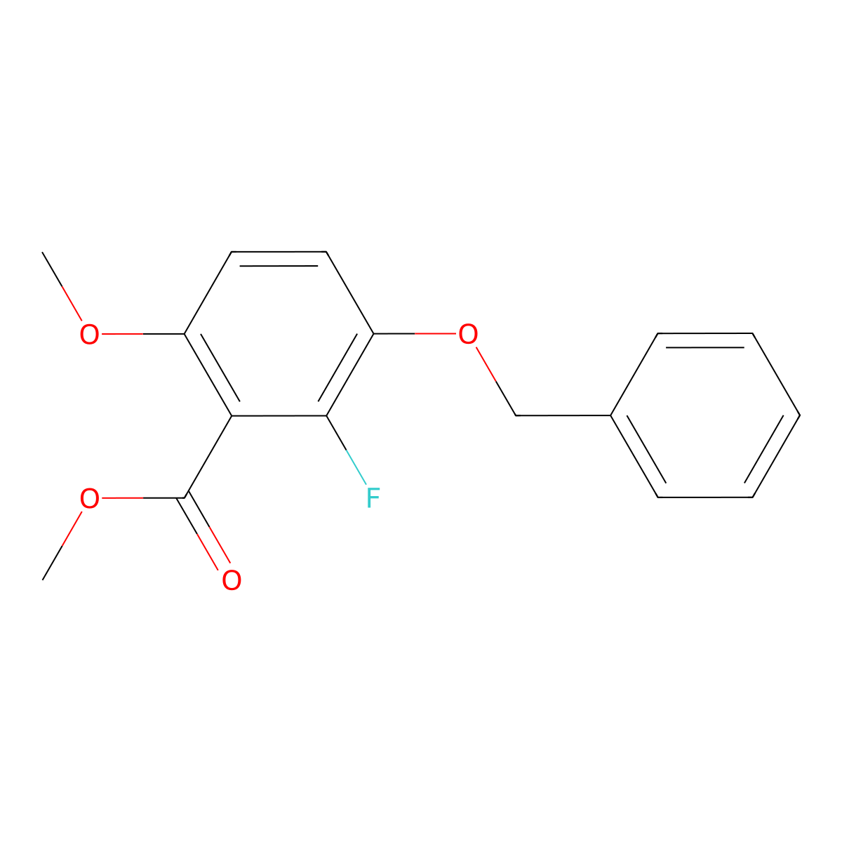 Methyl 3-(benzyloxy)-2-fluoro-6-methoxybenzoate molecular structure, CAS 2114573-62-3