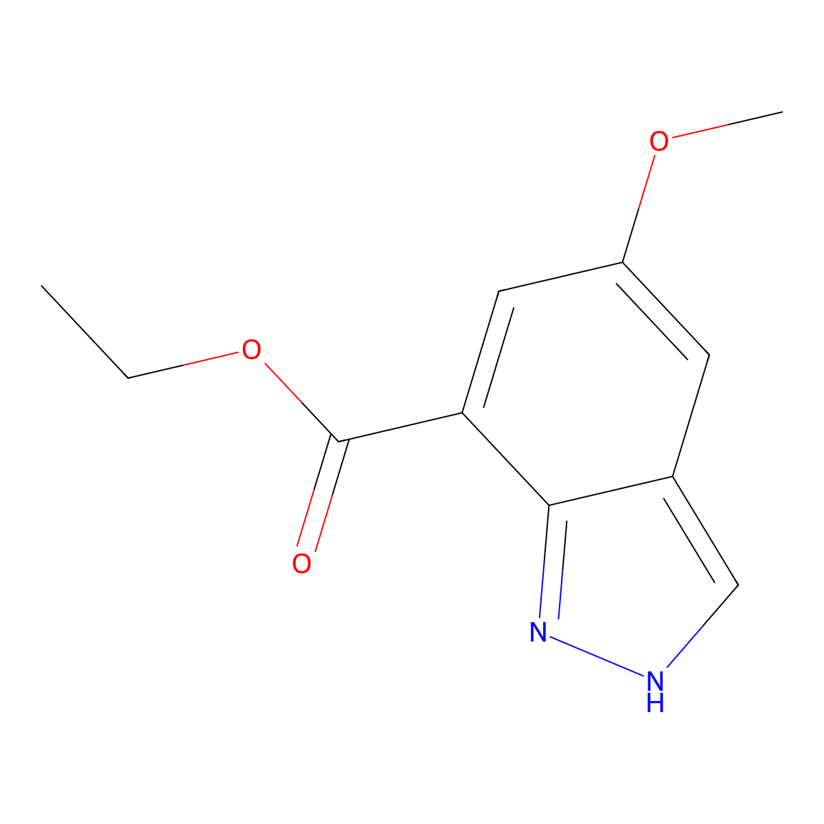 Ethyl 5-methoxy-2H-indazole-7-carboxylate molecular structure, CAS 2114600-65-4