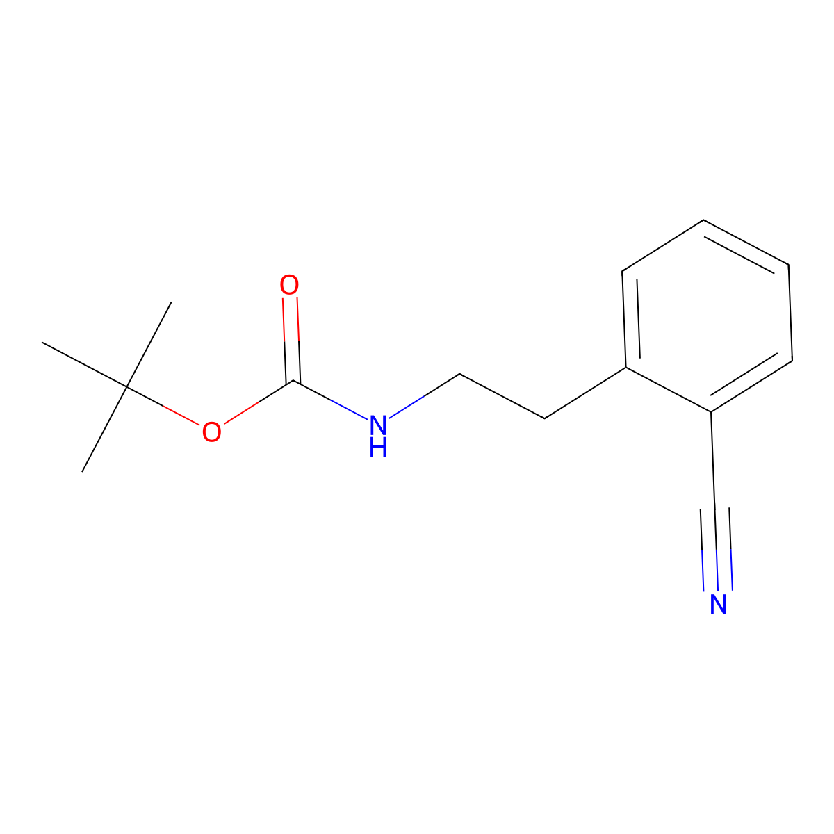 tert-butyl N-[2-(2-cyanophenyl)ethyl]carbamate molecular structure, CAS 2114618-77-6