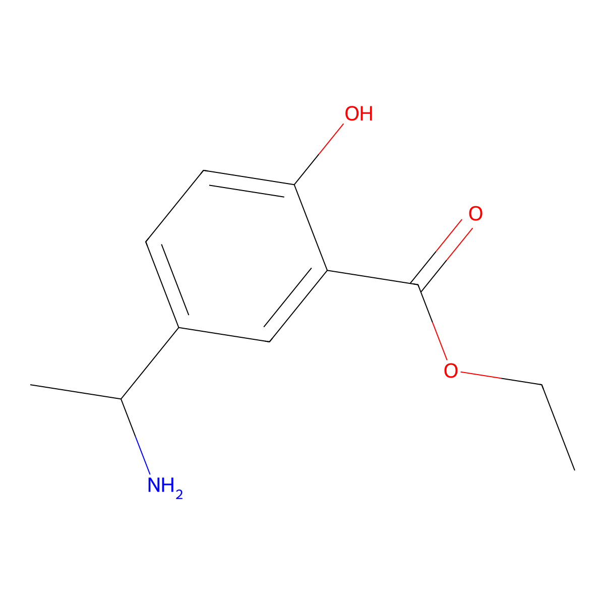 Ethyl 5-(1-aminoethyl)-2-hydroxybenzoate molecular structure, CAS 2114653-19-7