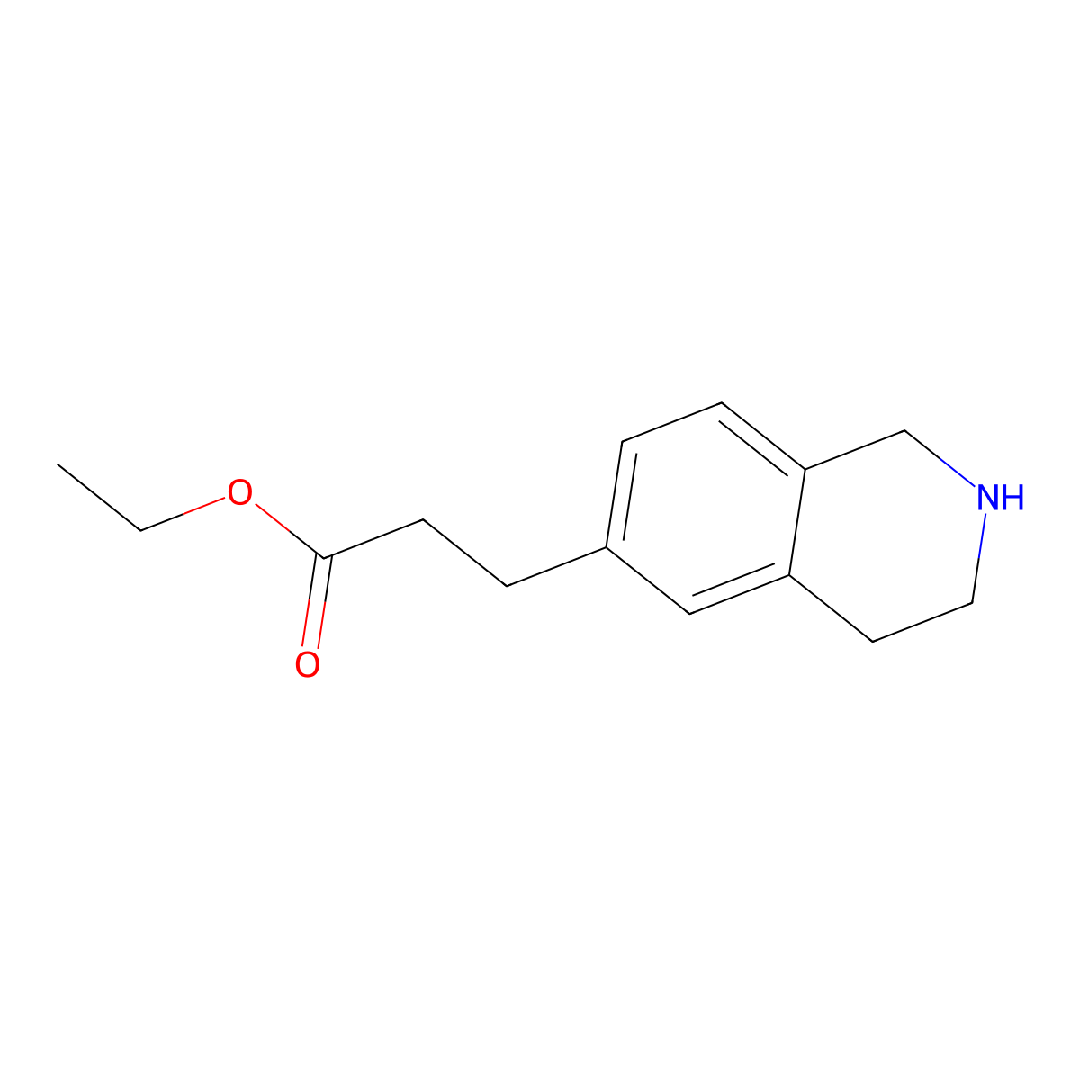 Ethyl 3-(1,2,3,4-tetrahydroisoquinolin-6-yl)propanoate molecular structure, CAS 2114690-39-8