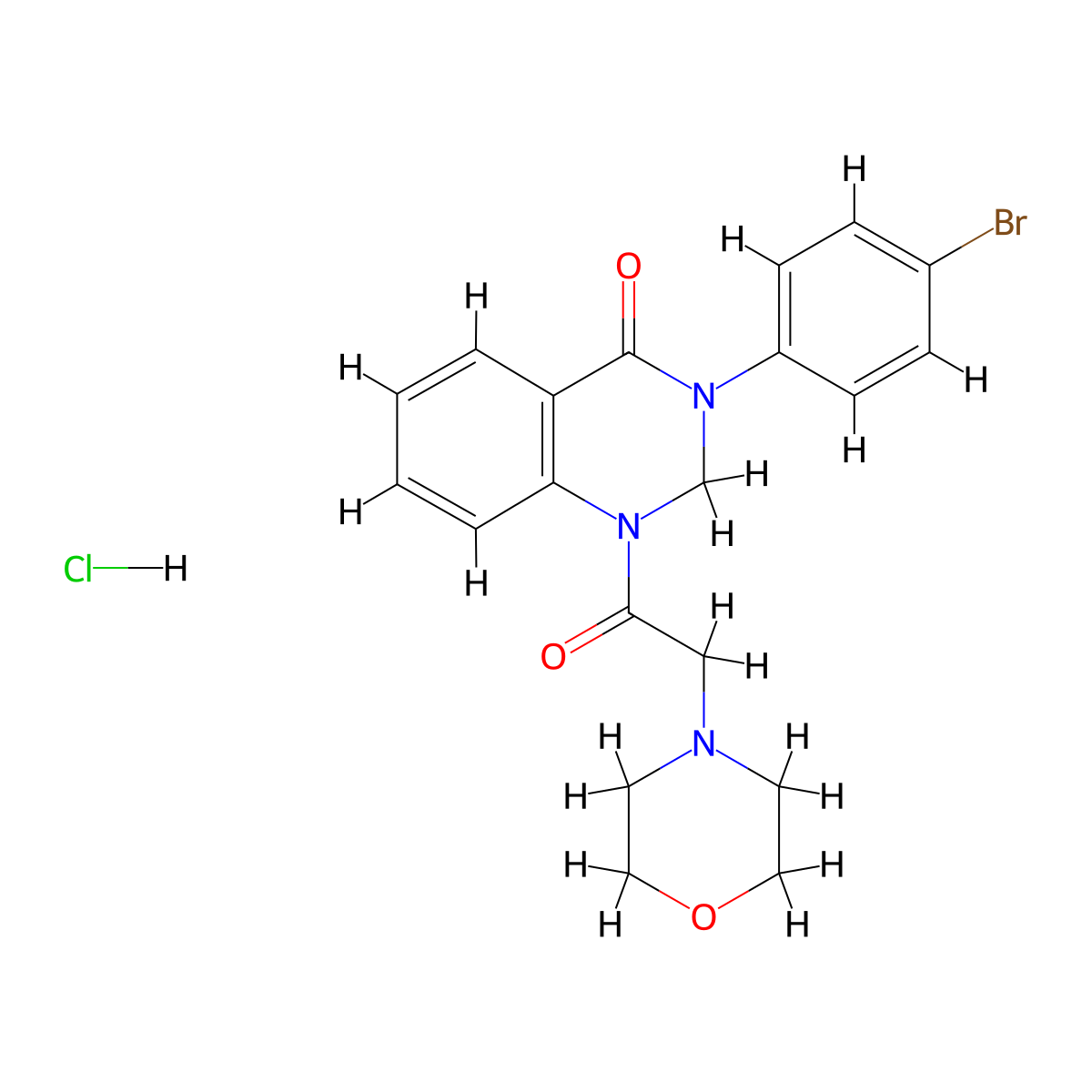 4(1H)-Quinazolinone, 2,3-dihydro-3-(p-bromophenyl)-1-(morpholinoacetyl)-, hydrochloride molecular structure, CAS 21147-80-8