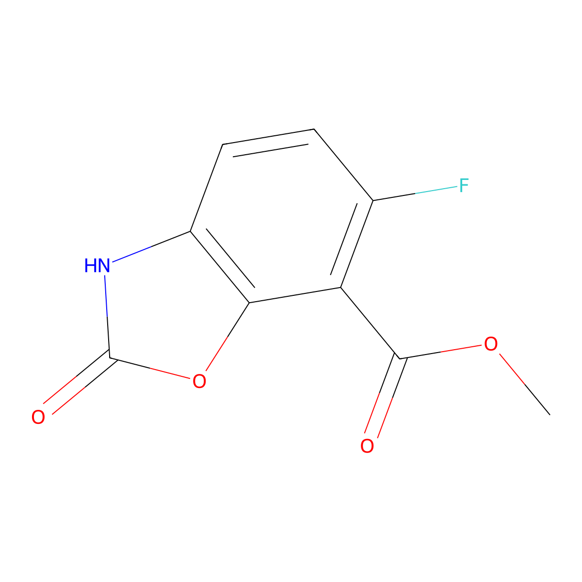 Methyl 6-fluoro-2-oxo-2,3-dihydrobenzo[d]oxazole-7-carboxylate molecular structure, CAS 2114730-57-1