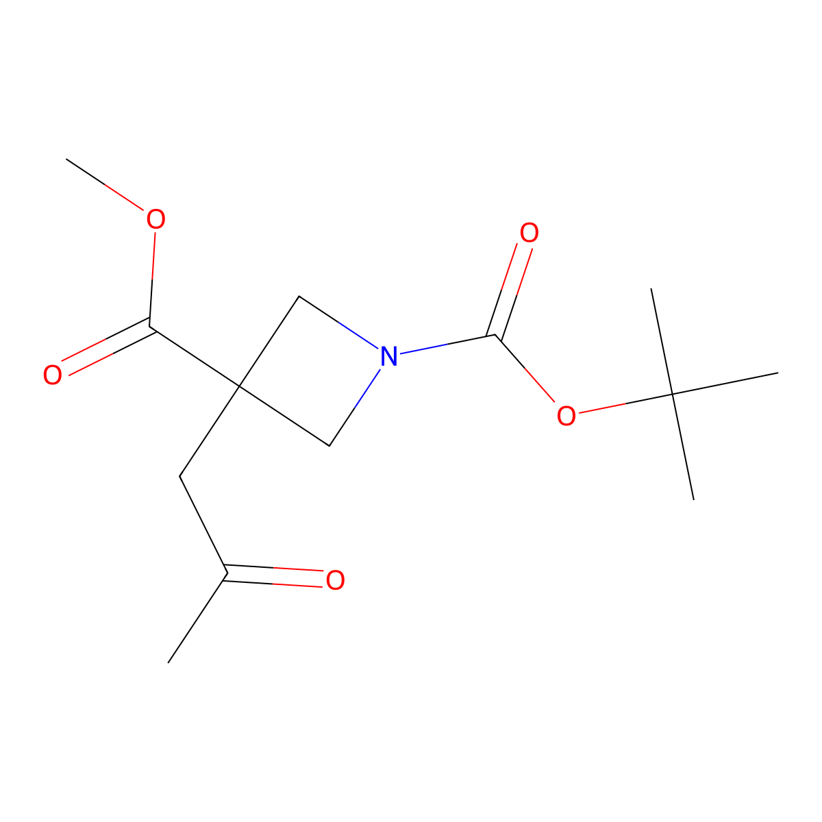 1-Tert-butyl 3-methyl 3-(2-oxopropyl)azetidine-1,3-dicarboxylate molecular structure, CAS 2114752-75-7