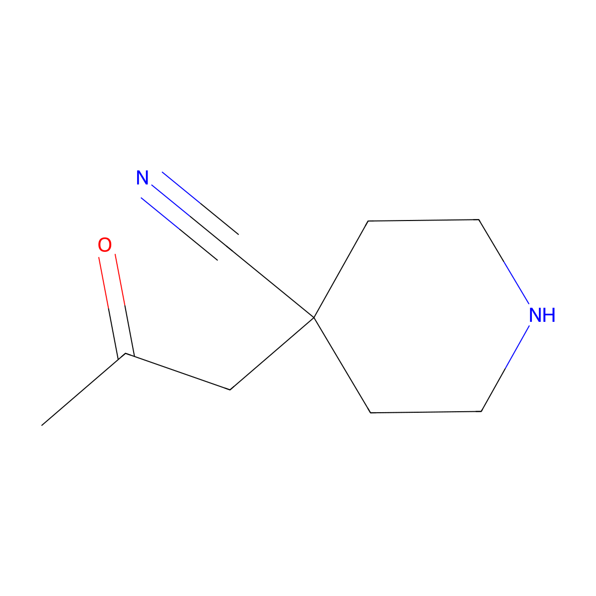 4-(2-Oxopropyl)piperidine-4-carbonitrile molecular structure, CAS 2114759-61-2