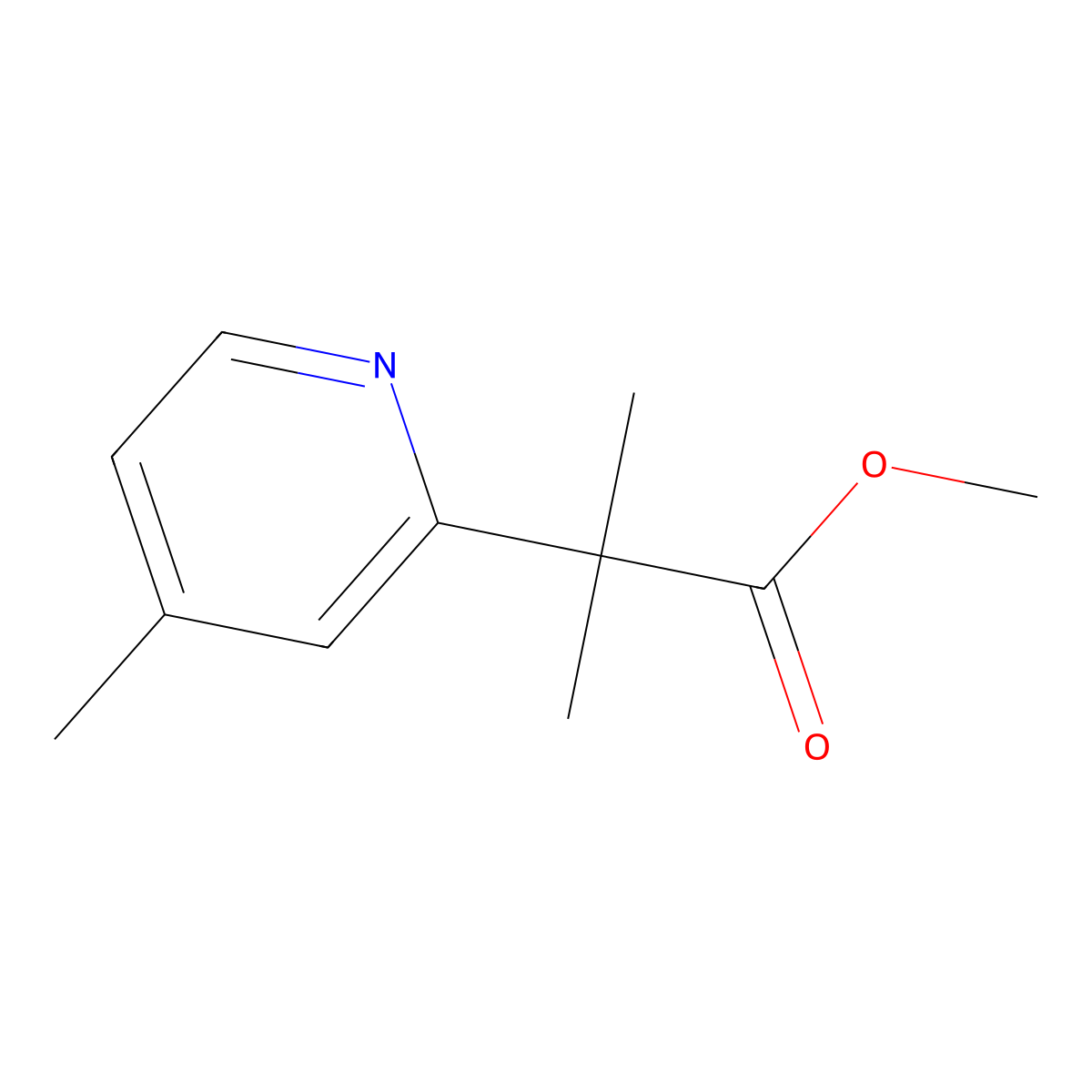Methyl 2-methyl-2-(4-methylpyridin-2-yl)propanoate molecular structure, CAS 2114759-87-2