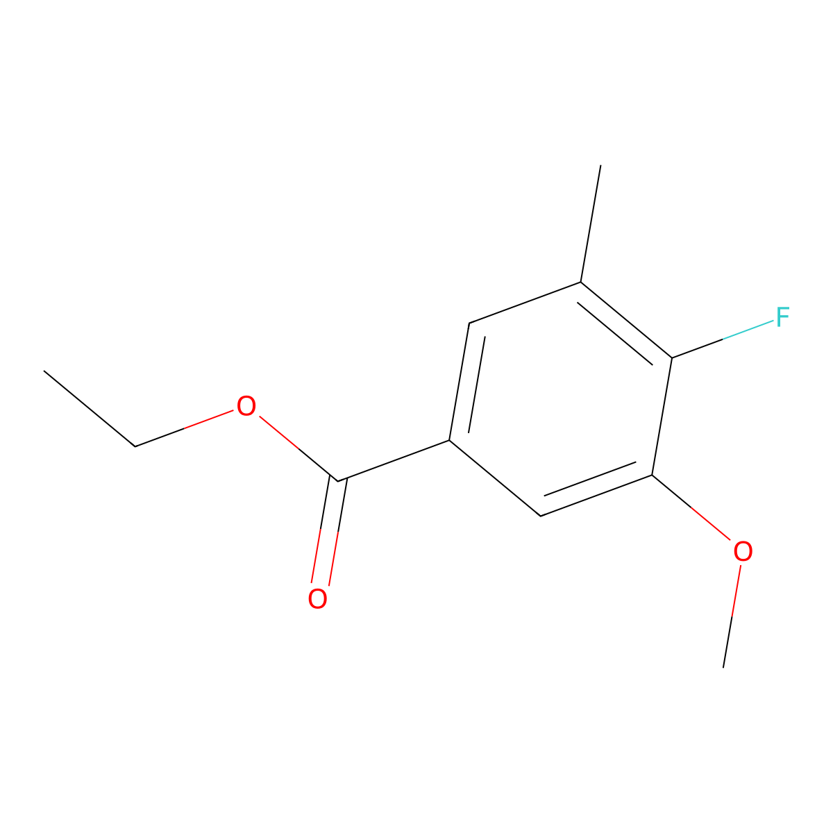 Ethyl 4-fluoro-3-methoxy-5-methylbenzoate molecular structure, CAS 2114761-87-2