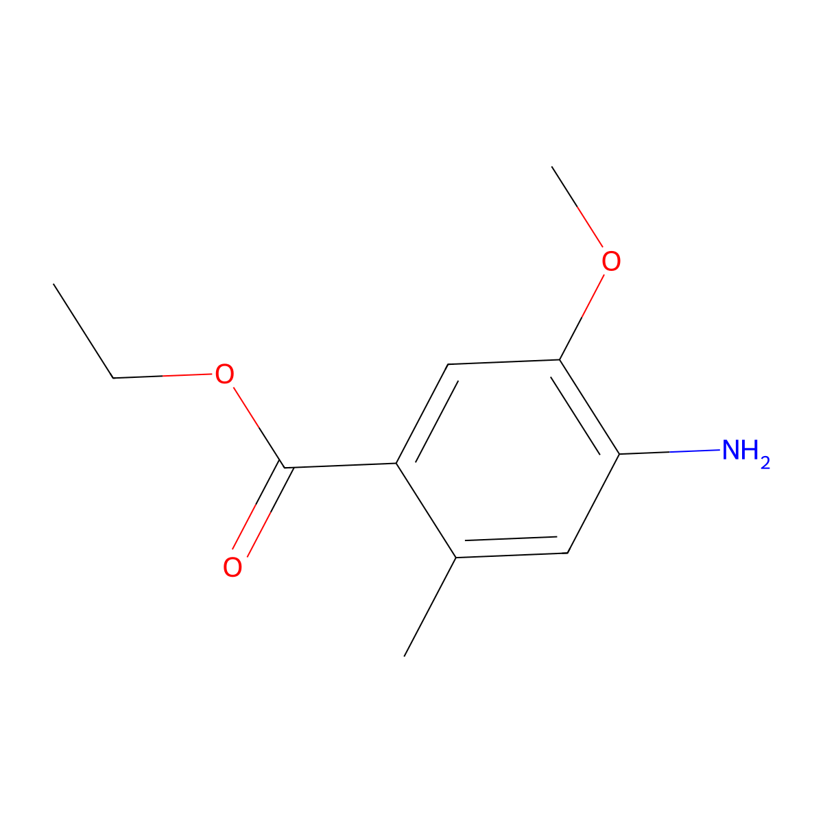 Ethyl 4-amino-5-methoxy-2-methylbenzoate molecular structure, CAS 2114773-81-6