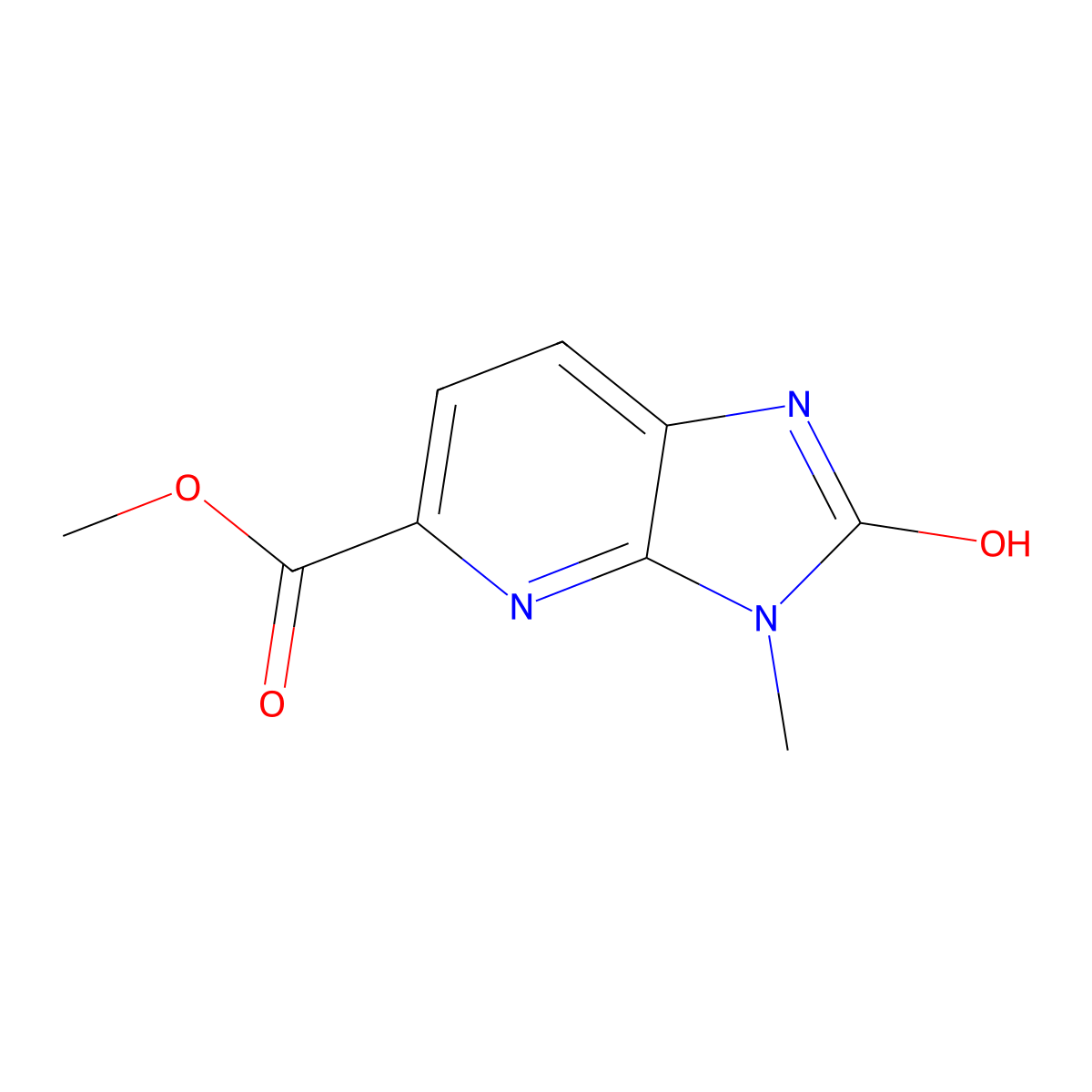 methyl2-hydroxy-3-methyl-3H-imidazo[4,5-b]pyridine-5-carboxylate molecular structure, CAS 2114777-90-9