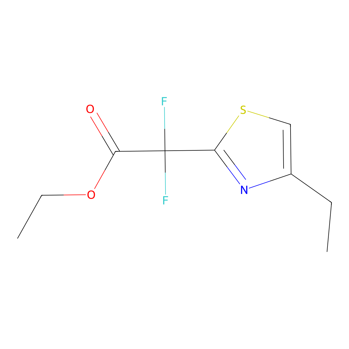 Ethyl2-(4-ethyl-1,3-thiazol-2-yl)-2,2-difluoroacetate molecular structure, CAS 2114800-33-6
