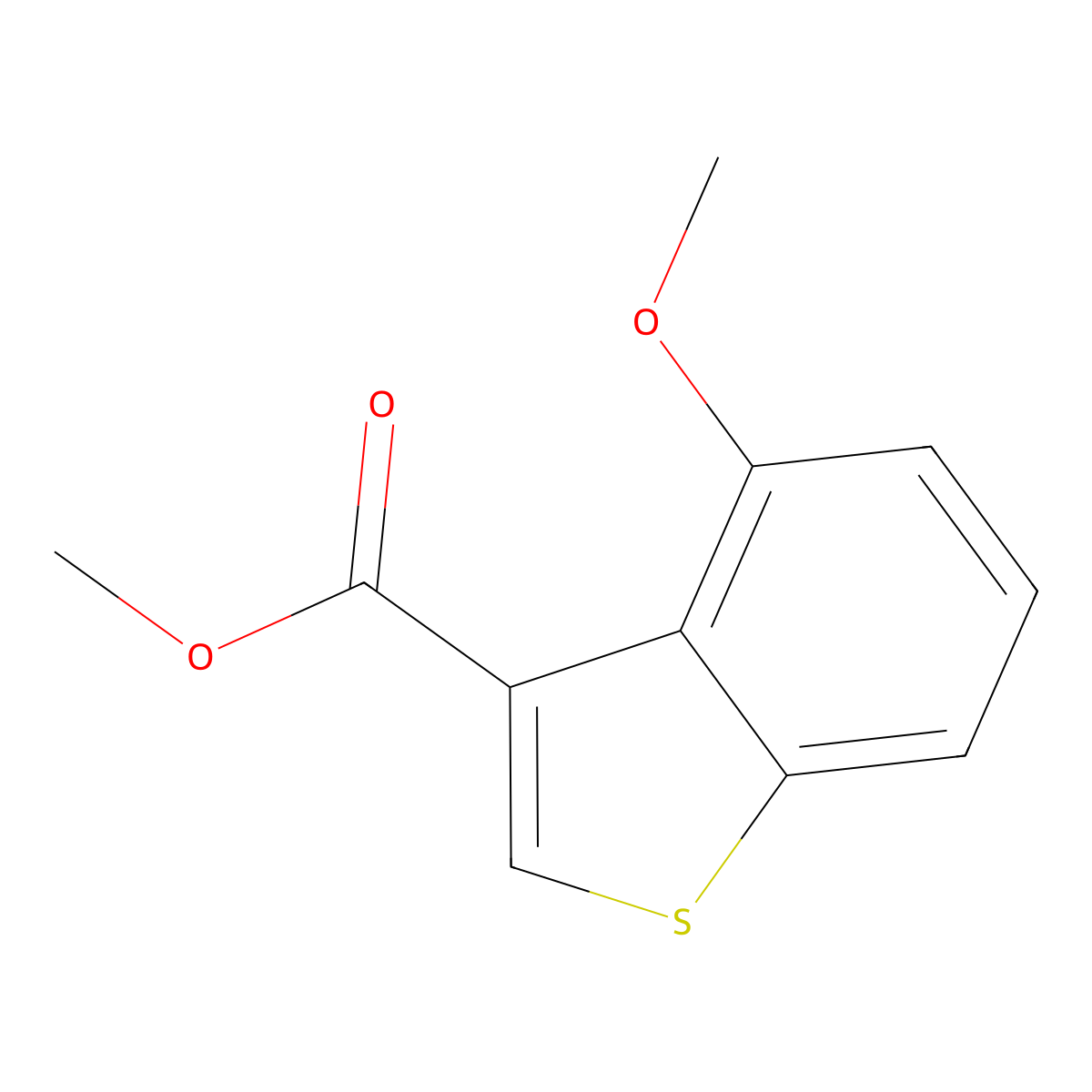 Methyl 4-methoxy-1-benzothiophene-3-carboxylate molecular structure, CAS 2114800-81-4
