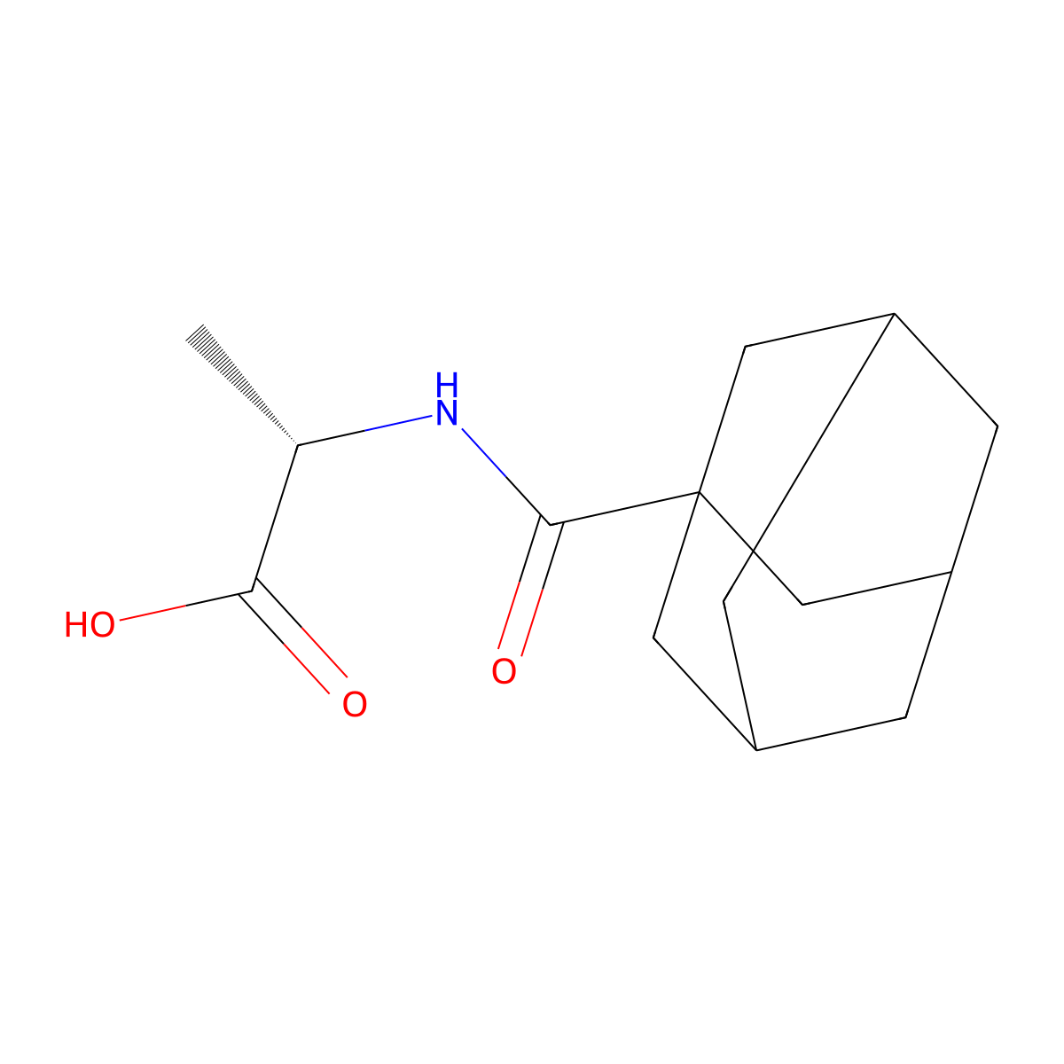 (2S)-2-[(adamantan-1-yl)formamido]propanoic acid molecular structure, CAS 211484-76-3