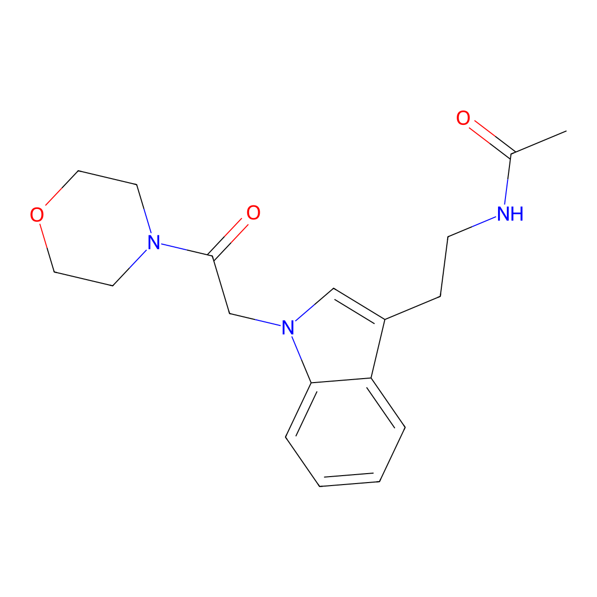 N-(2-{1-[2-(morpholin-4-yl)-2-oxoethyl]-1H-indol-3-yl}ethyl)acetamide molecular structure, CAS 2114887-31-7