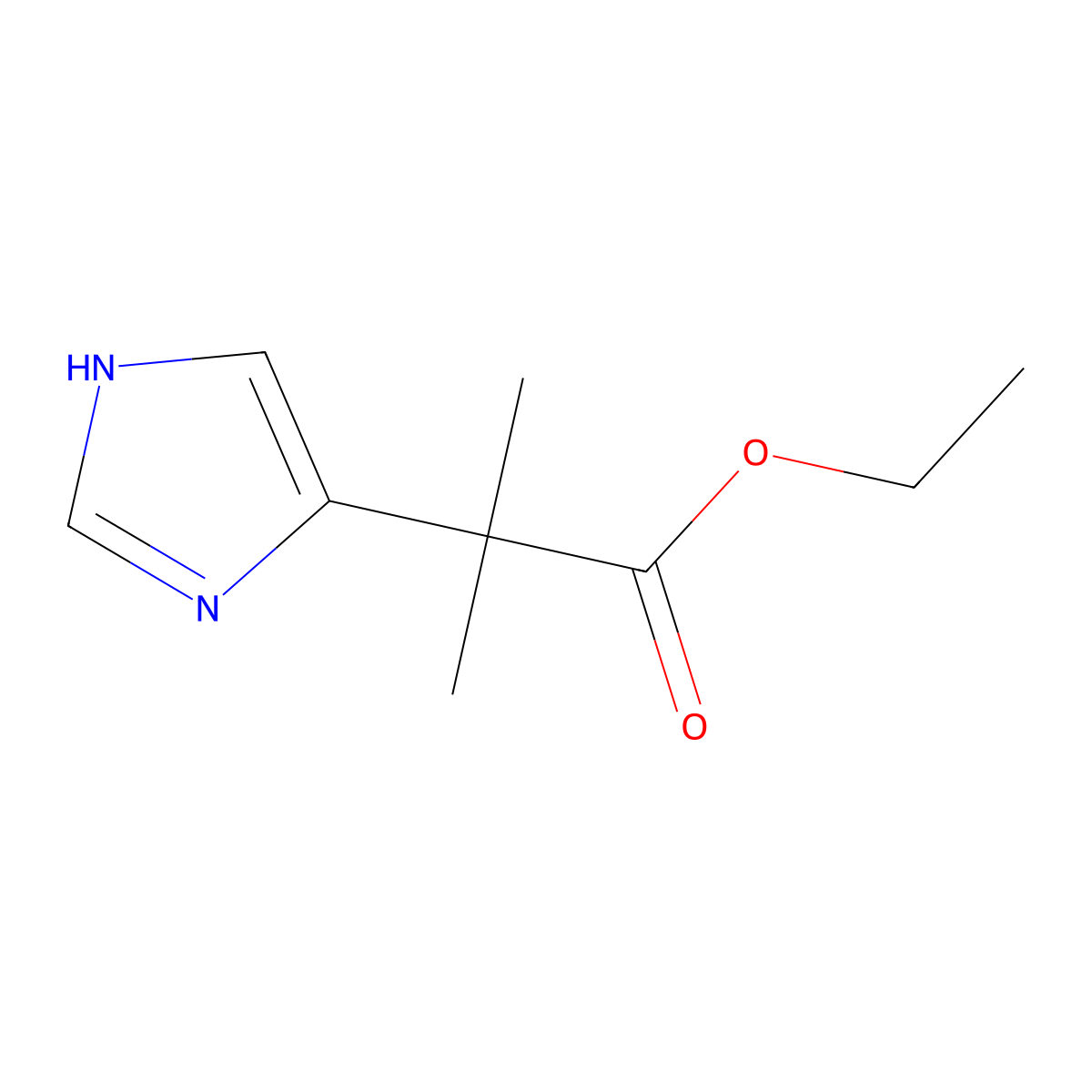 Ethyl alpha,alpha-dimethyl-1H-imidazole-5-acetate molecular structure, CAS 21149-99-5