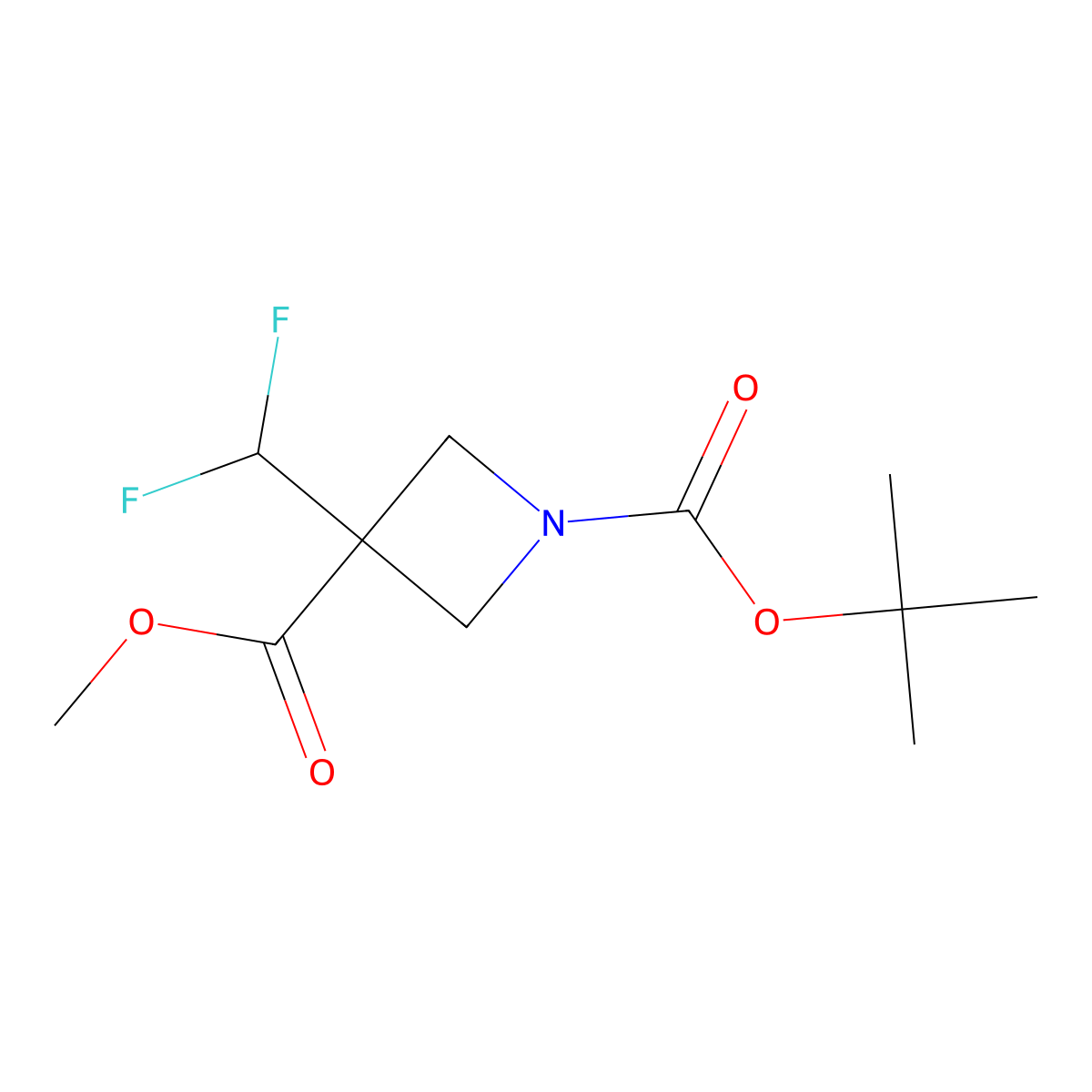 1-Tert-butyl 3-methyl 3-(difluoromethyl)azetidine-1,3-dicarboxylate molecular structure, CAS 2114926-73-5