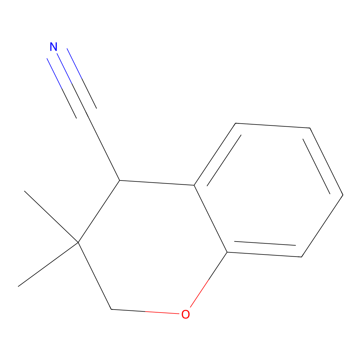 3,3-dimethyl-3,4-dihydro-2H-1-benzopyran-4-carbonitrile molecular structure, CAS 2114944-92-0