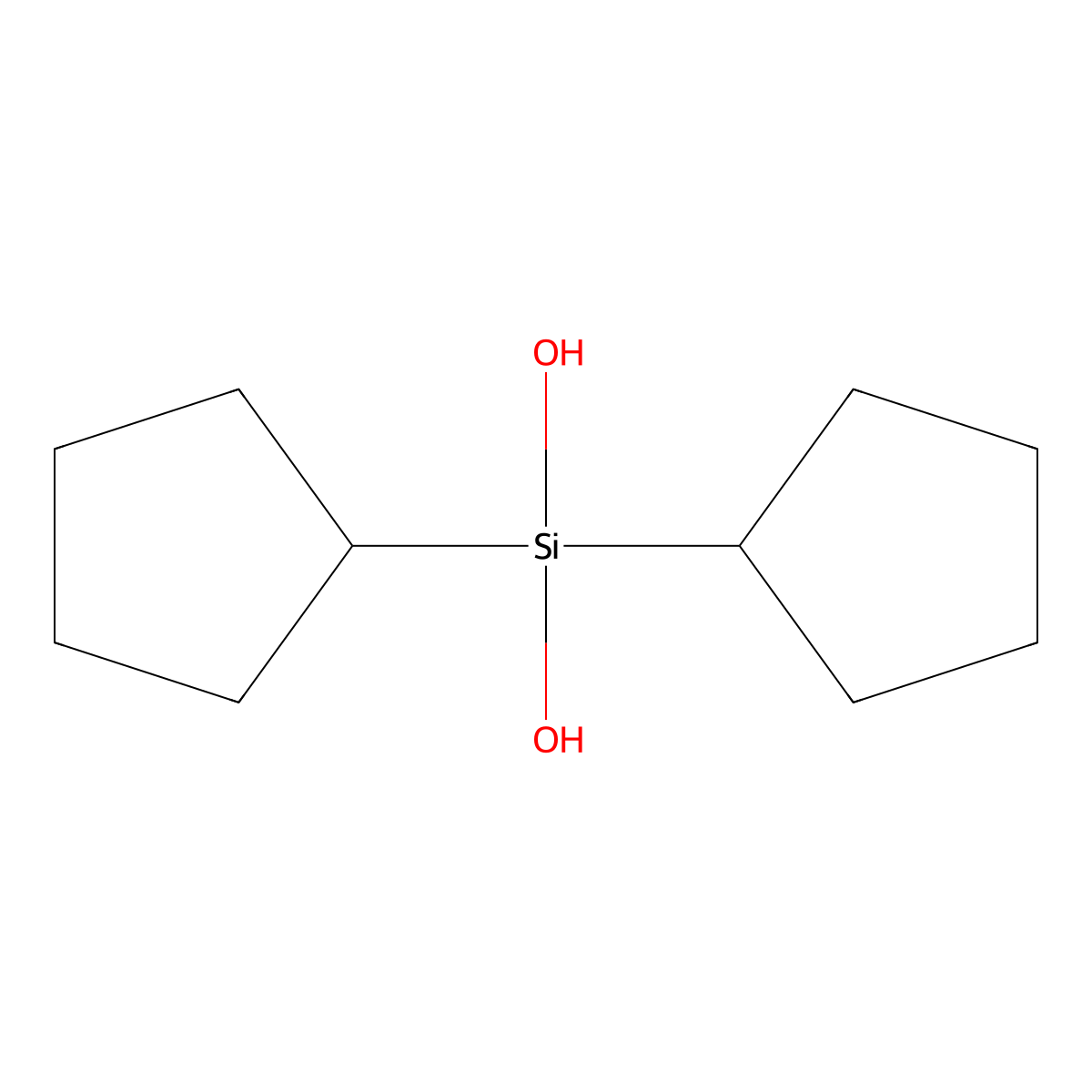 Dicyclopentylsilanediol molecular structure, CAS 211495-85-1
