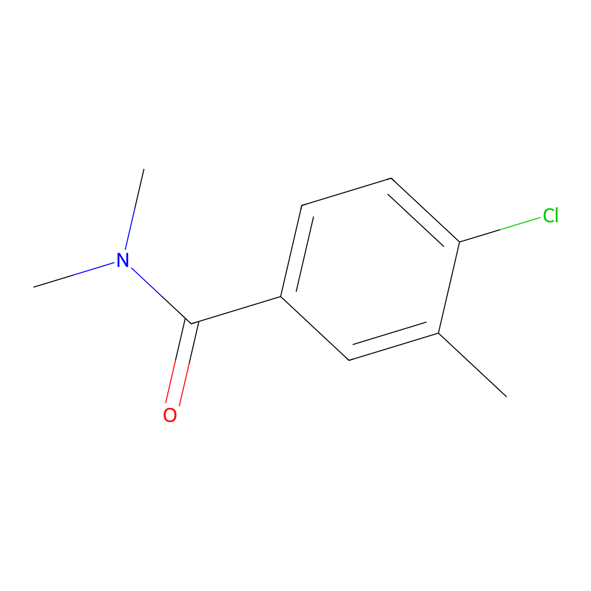 4-chloro-N,N,3-trimethylbenzamide molecular structure, CAS 21150-55-0