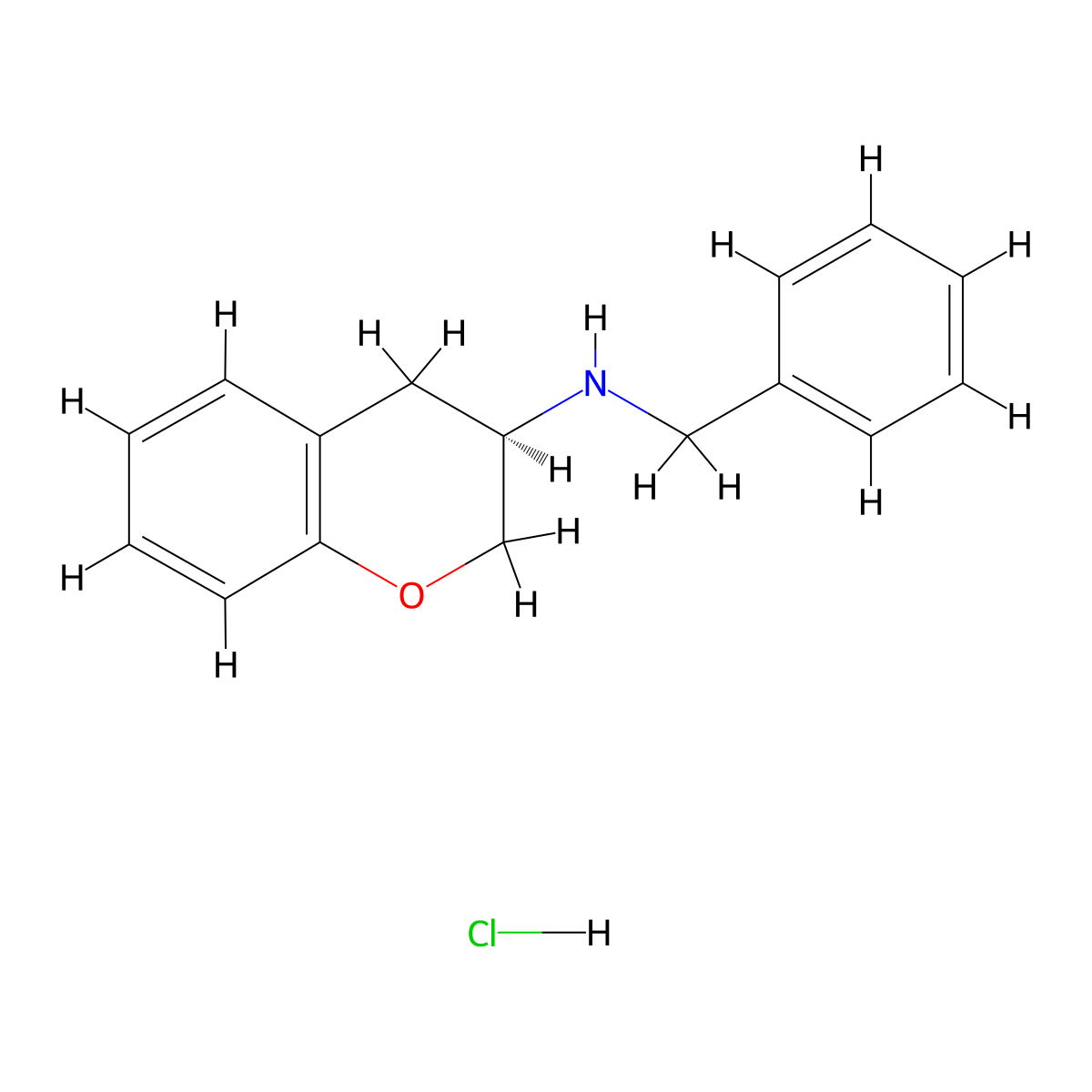(R)-N-benzyl-3,4-dihydro-2H-chromen-3-amine hydrochloride molecular structure, CAS 211506-37-5