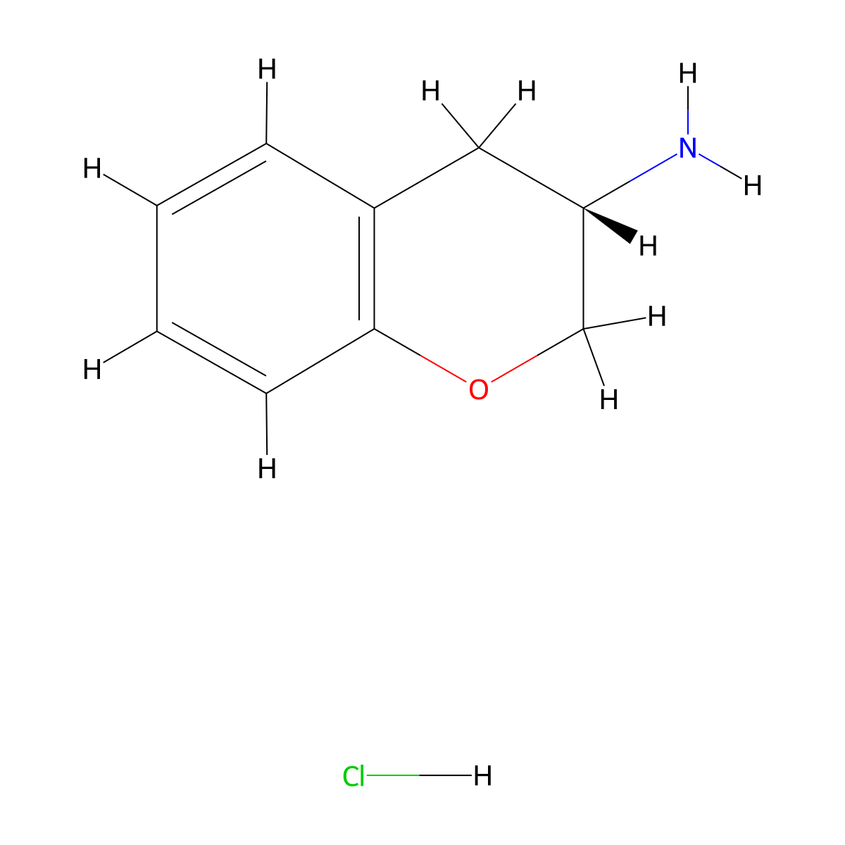 (S)-chroman-3-amine hydrochloride molecular structure, CAS 211506-60-4