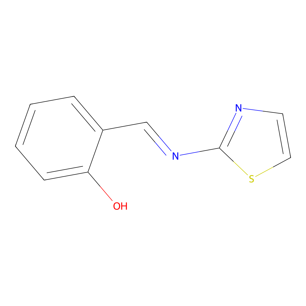 Salicylideneaminothiazole molecular structure, CAS 21151-43-9