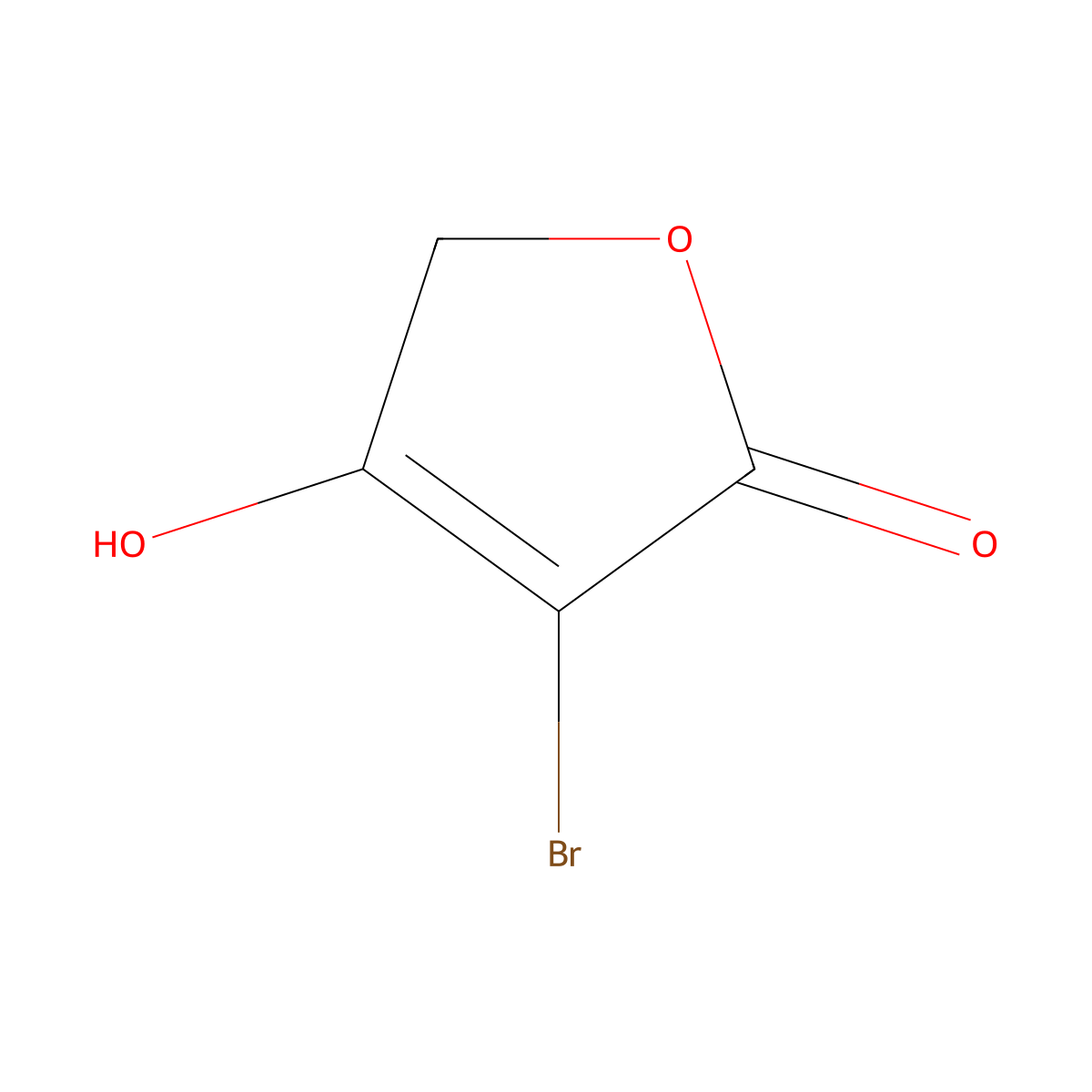 3-bromo-4-hydroxyfuran-2(5H)-one molecular structure, CAS 21151-51-9
