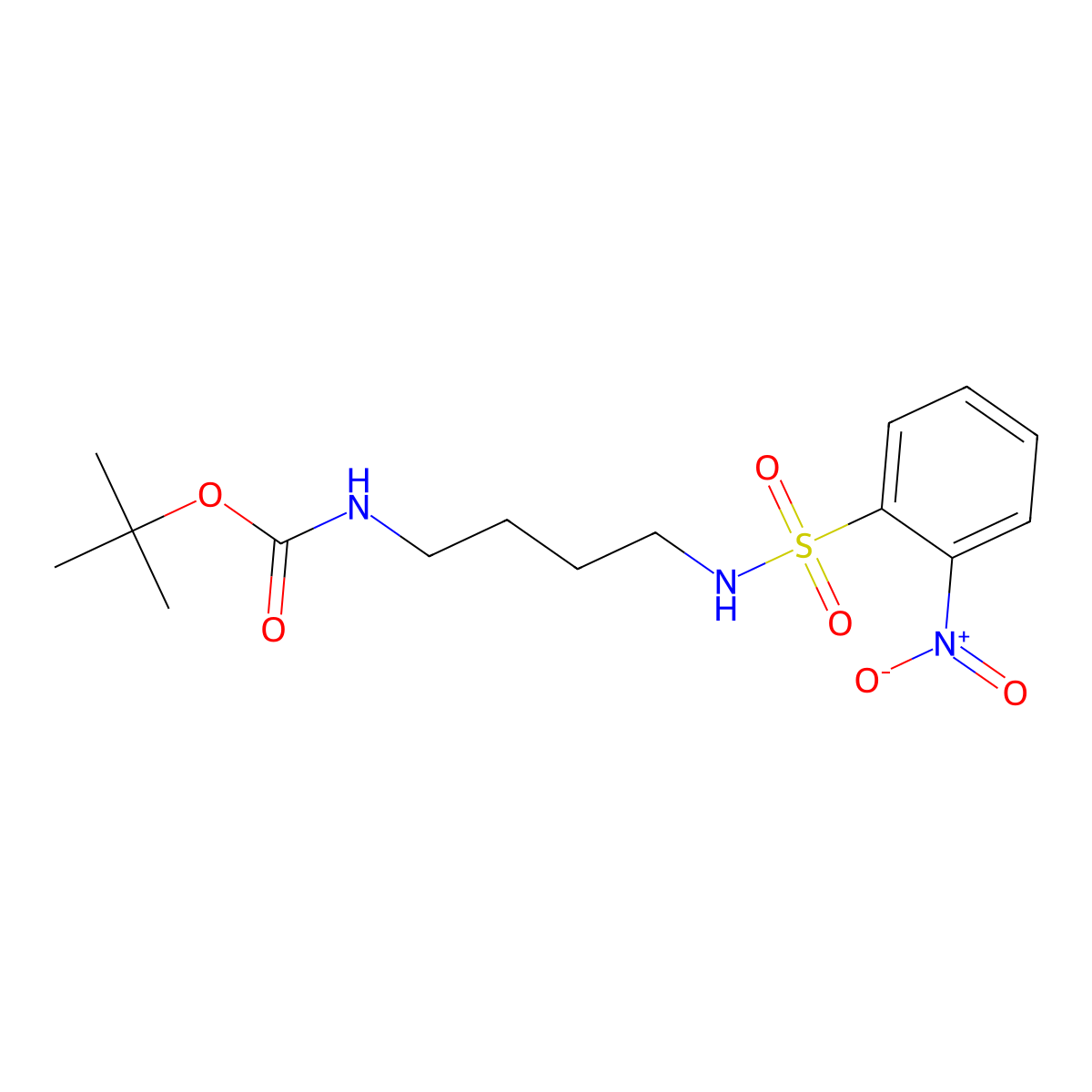 tert-butyl N-[4-[(2-nitrophenyl)sulfonylamino]butyl]carbamate molecular structure, CAS 211512-15-1