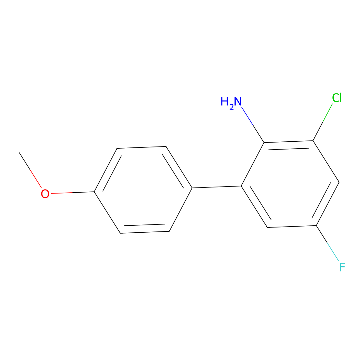 3-Chloro-5-fluoro-4'-methoxy-[1,1'-biphenyl]-2-amine molecular structure, CAS 2115198-93-9