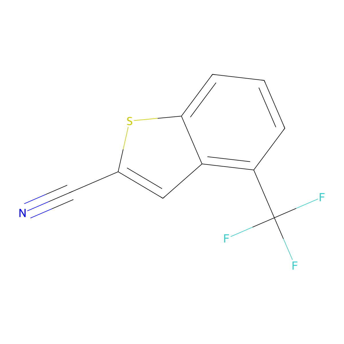 4-(Trifluoromethyl)benzothiophene-2-carbonitrile molecular structure, CAS 2115333-67-8