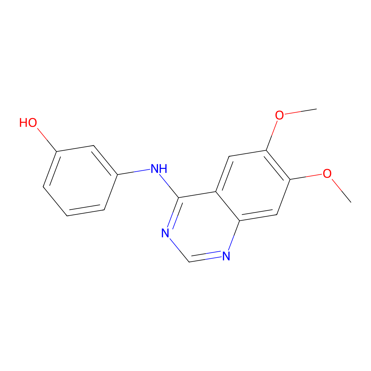 4-(3-Hydroxyanilino)-6,7-Dimethoxyquinazoline molecular structure, CAS 211555-08-7
