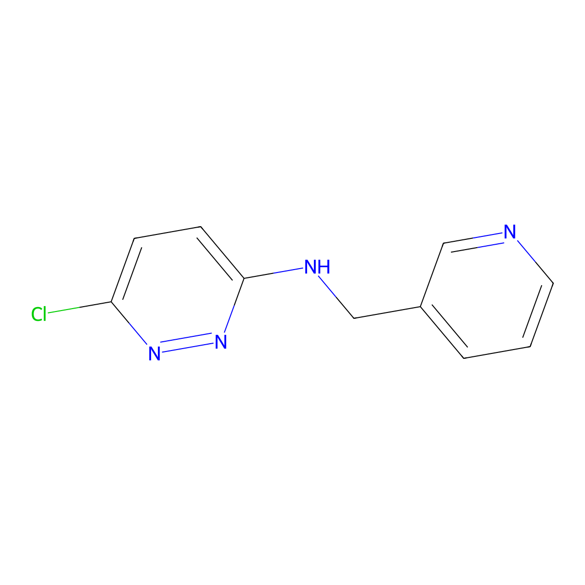 6-chloro-N-(pyridin-3-ylmethyl)pyridazin-3-amine molecular structure, CAS 211555-75-8