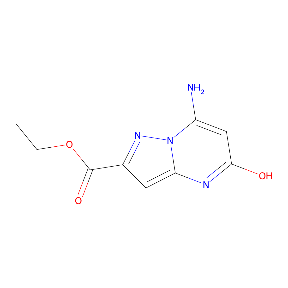 Ethyl 7-amino-5-hydroxypyrazolo[1,5-a]pyrimidine-2-carboxylate molecular structure, CAS 2115589-43-8