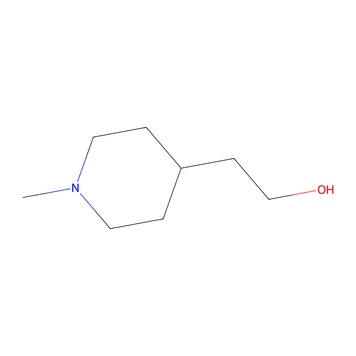 2-(1-Methylpiperidin-4-yl)ethan-1-ol molecular structure, CAS 21156-84-3